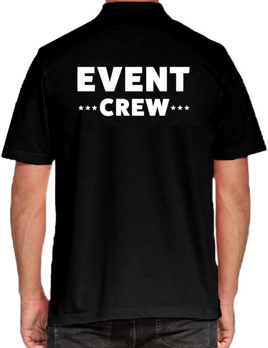Bellatio Werk Poloshirt Heren Event Crew Poloshirt Zwart Voor