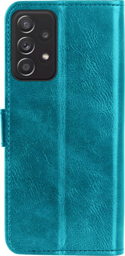 Etui Samsung Galaxy A33 Bookcase Avec 2x Protecteurs D'écran - Samsung Galaxy A33 Screen Protector 2x - Samsung Galaxy A33 Book Case Avec 2x Protecteurs D'écran Turquoise