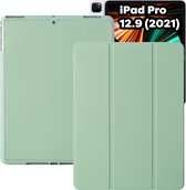 iPad Pro 12.9 Hoes - iPad Pro 12.9 Hoesje 2021 met Apple Pencil Vakje - Groen - Case geschikt voor Apple iPad Pro 12.9 3e generatie