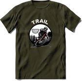 Trail T-Shirt | Mountainbike Fiets Kleding | Dames / Heren / Unisex MTB shirt | Grappig Verjaardag Cadeau | Maat XL