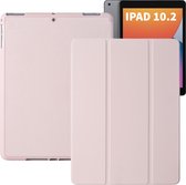 iPad 2021 Hoes - iPad 10.2 2019/2020/2021 Case - iPad 10.2 Hoesje Roze - Smart Folio Cover met Apple Pencil Opbergvak - Hoesje voor iPad 10.2 7e, 8e en 9e generatie