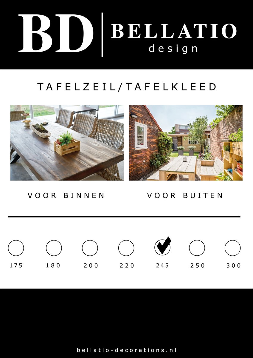 Bellatio Design tafelkleed/tafelzeil - houten planken print - 140 x 245 cm - Tuintafelkleed - Buiten