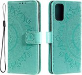 Bloemen Book Case - Samsung Galaxy A33 Hoesje - Cyan