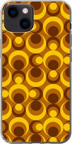iPhone 13 hoesje - Patronen - Retro - Bruin - Geel - Siliconen Telefoonhoesje