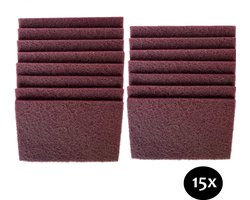 Schuurvlies maroon 15 stuks - schuurlapjes 15x10cm. - extra fine - reinigen en schuren van allerhande materialen
