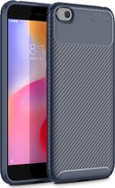 Mobigear Hoesje geschikt voor Xiaomi Redmi Go Telefoonhoesje Flexibel TPU | Mobigear Racing Backcover | Redmi Go Case | Back Cover - Blauw