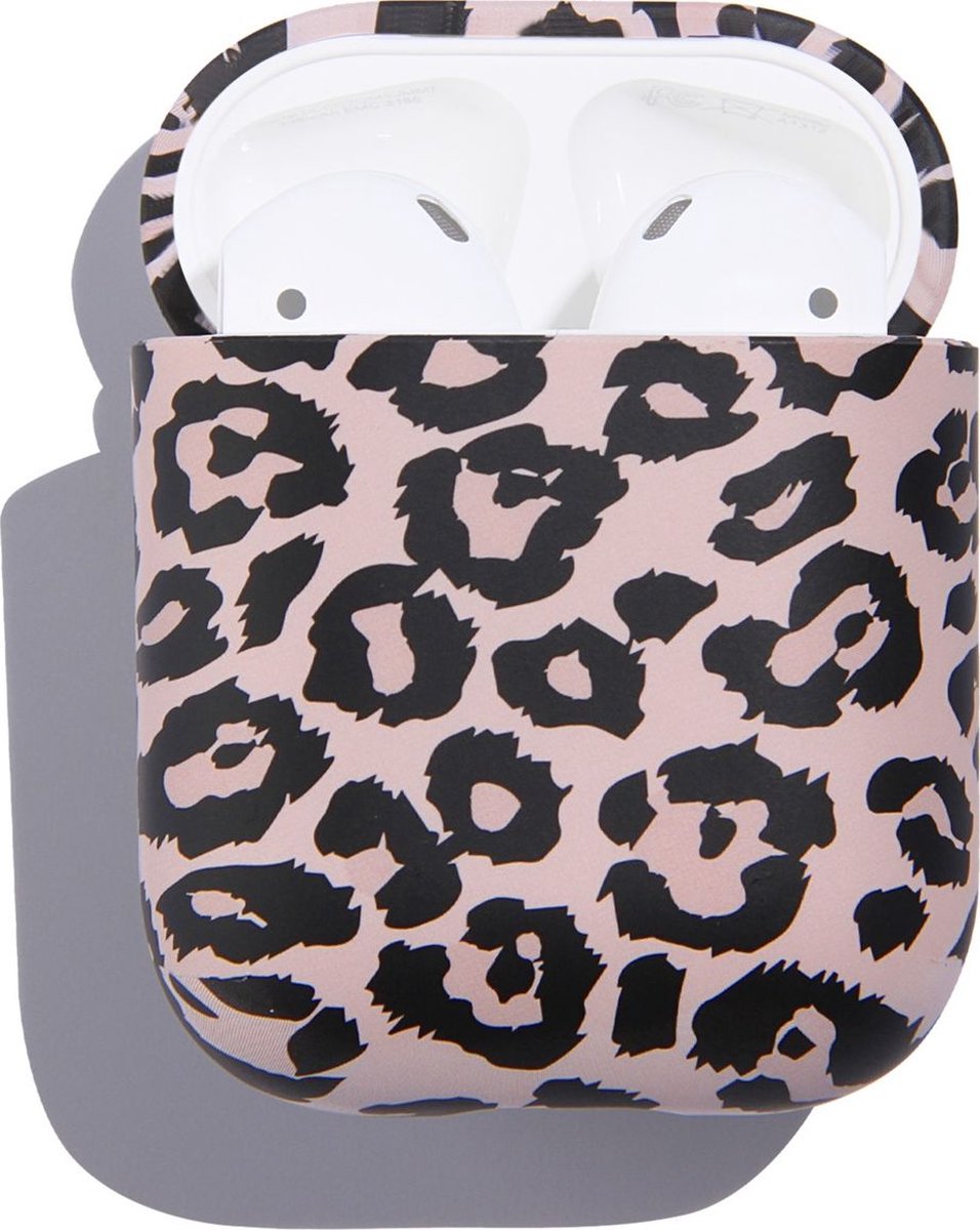 Mobigear Leopard Hoesje geschikt voor Apple AirPods 1 Hardcase Hoesje - Zwart / Bruin