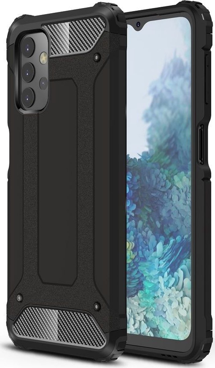Mobigear Hoesje geschikt voor Samsung Galaxy A32 5G Telefoonhoesje Hardcase | Mobigear Outdoor Backcover Shockproof | Schokbestendig Galaxy A32 5G Telefoonhoesje | Anti Shock Proof - Zwart