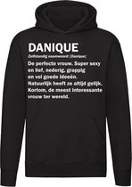 Danique grappige Hoodie | verjaardag | cadeau | kado | Unisex | Trui | Sweater | Capuchon | Zwart
