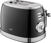 Botti Royal Line 3 in 1 professionele broodrooster - toaster -  toasten / verwarmen / ontdooien - 850W - zwart  - roosterinstelling met 6 standen - klassiek design