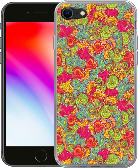 Coque pour iPhone SE 2020 - Meiden - Coeur - Boucles - Motifs - Coque en Siliconen pour téléphone -