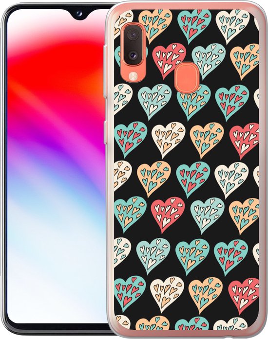 Coque Samsung Galaxy A20e - Filles - Cœur - Hartjes - Motifs - Fille - Kids - Enfants - Meiden - Coque de téléphone en Siliconen