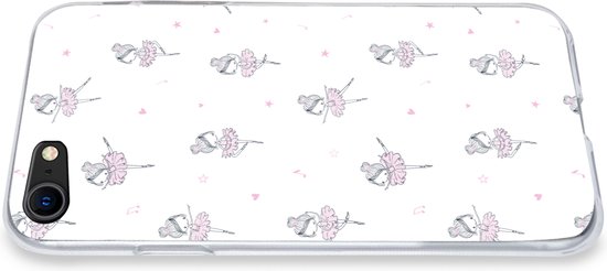 Telefoonhoesje Geschikt voor iPhone SE 2020 hoesje - Meiden - Ballet - Roze - Patronen - Girl - Kids - Kinderen - Siliconen Telefoonhoesje Telefoonhoesje