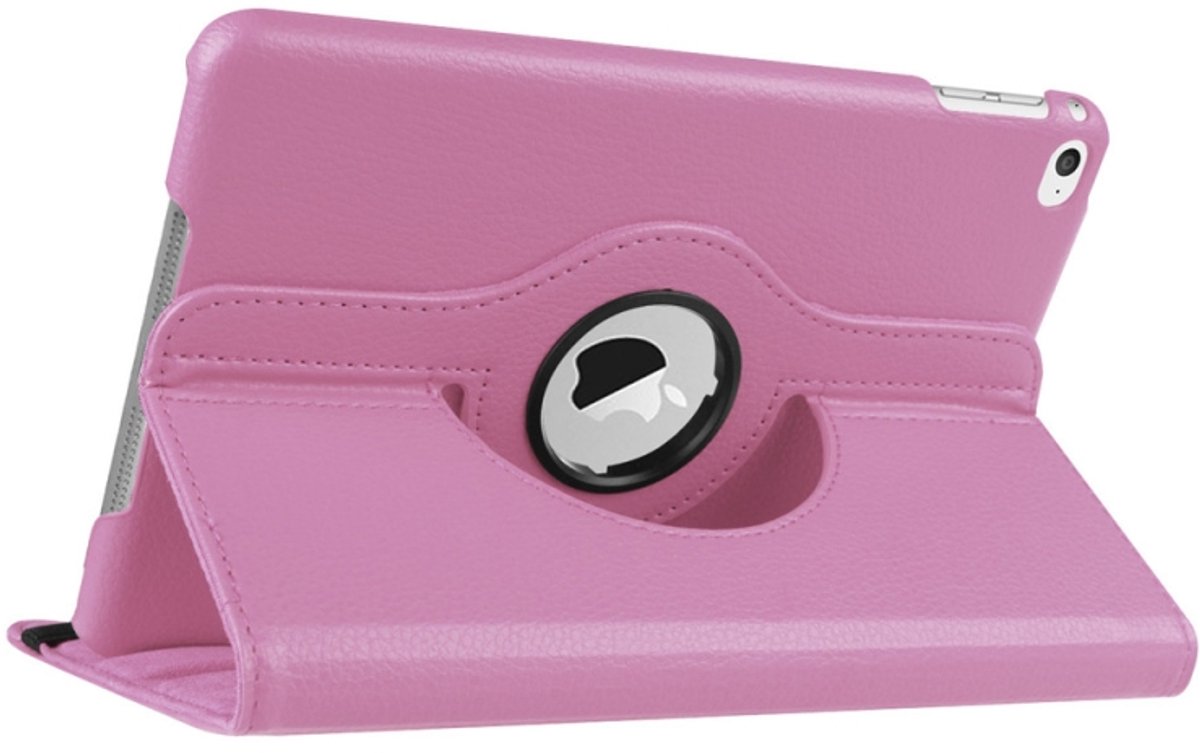 Mobigear Tablethoes geschikt voor Apple iPad Mini 4 (2015) Hoes | Mobigear DuoStand Draaibare Bookcase - Roze