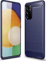 Mobigear Hoesje geschikt voor Samsung Galaxy A82 5G Telefoonhoesje Flexibel TPU | Mobigear Brushed Slim Backcover | Galaxy A82 5G Case | Back Cover - Blauw