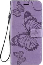 Mobigear Telefoonhoesje geschikt voor Huawei P Smart Z Hoesje | Mobigear Butterfly Bookcase Portemonnee | Pasjeshouder voor 2 Pasjes | Telefoonhoesje voor Pinpas / OV Kaart / Rijbewijs - Paars