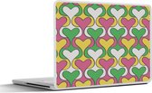 Laptop sticker - 15.6 inch - Hart - Retro - Patronen - 36x27,5cm - Laptopstickers - Laptop skin - Cover