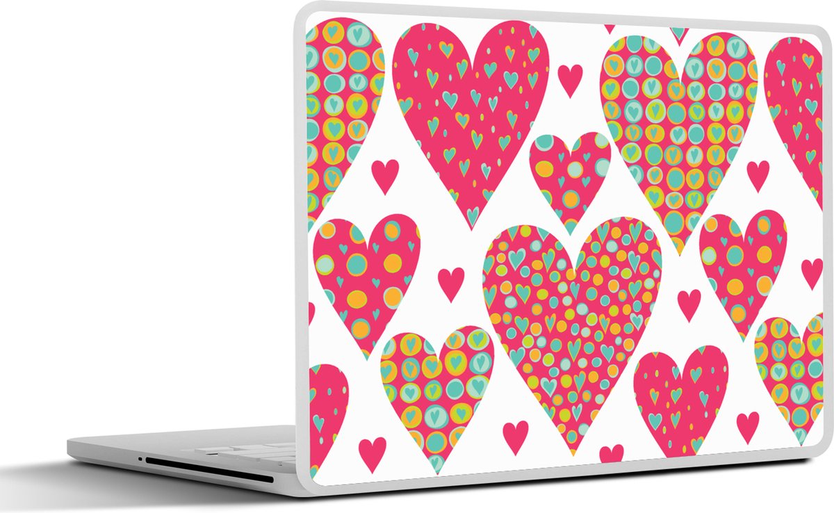 Laptop sticker - 14 inch - Meisje - Hart - Love - Patronen - Girl - Kids - Kinderen - Kind - 32x5x23x5cm - Laptopstickers - Laptop skin - Cover