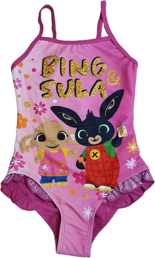 Bing Bunny -  badpak Bing Bunny - Meisjes - fuchsia- maat 110