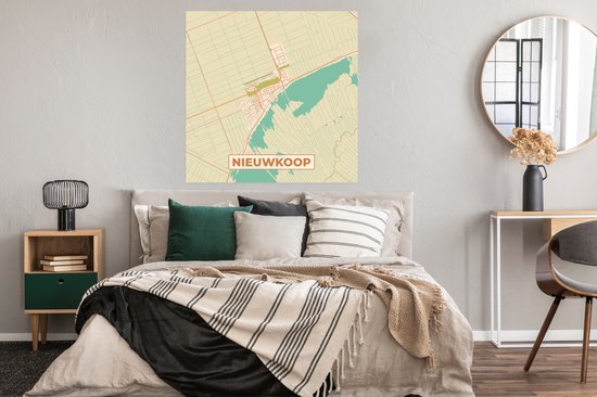 Affiche Nieuwkoop - Plan de la ville - Carte - Carte - Vintage - 100x100 cm XXL