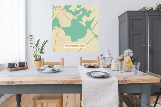 Affiche Frise - Terkaplesterpoelen - Carte - Plan - Plan de la ville - 100x100 cm XXL