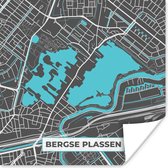 Poster Stadskaart - Nederland - Plattegrond - Water - Kaart - Bergse Plassen - 50x50 cm