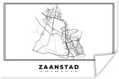 Poster Plattegrond – Zaanstad – Zwart Wit – Stadskaart - Nederland - Kaart - 120x80 cm