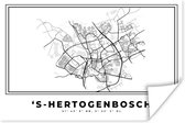 Poster Stadskaart – Zwart Wit - Kaart – 'S Hertogenbosch – Nederland – Plattegrond - 60x40 cm