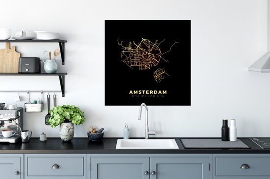 Poster Amsterdam - Carte - Plan - Plan de la ville - Pays Nederland - 75x75 cm