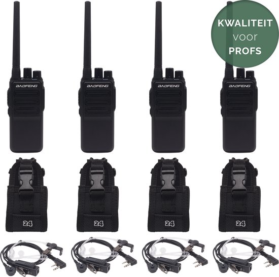 Activ24™ Set de 4x talkies-walkies PMR Baofeng BF-1904 extra puissants avec  casques de... | bol.com