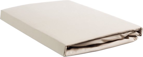 Ambiante Cotton Uni - Hoeslaken - Eenpersoons - 90x200 cm - Sand
