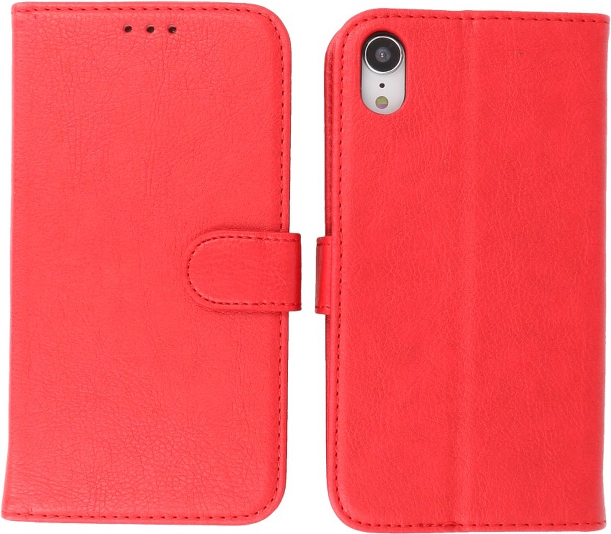 iPhone XR Hoesje - Book Case Telefoonhoesje - Kaarthouder Portemonnee Hoesje - Wallet Cases - Rood