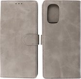 Motorola Moto G22 Hoesje - Book Case Telefoonhoesje - Kaarthouder Portemonnee Hoesje - Wallet Cases - Grijs