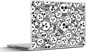 Laptop sticker - 15.6 inch - Schedel - Patronen - Punk - Cartoon - 36x27,5cm - Laptopstickers - Laptop skin - Cover