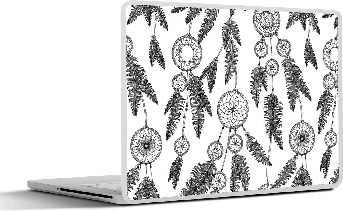 Laptop sticker - 15.6 inch - Droomvanger - Veren - Indiaan - Patronen - 36x27,5cm - Laptopstickers - Laptop skin - Cover