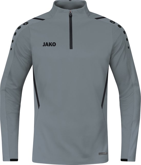 JAKO - Ziptop-Uitdaging, Uniseks-Volwassene, Zwart/Neonoranje, L
