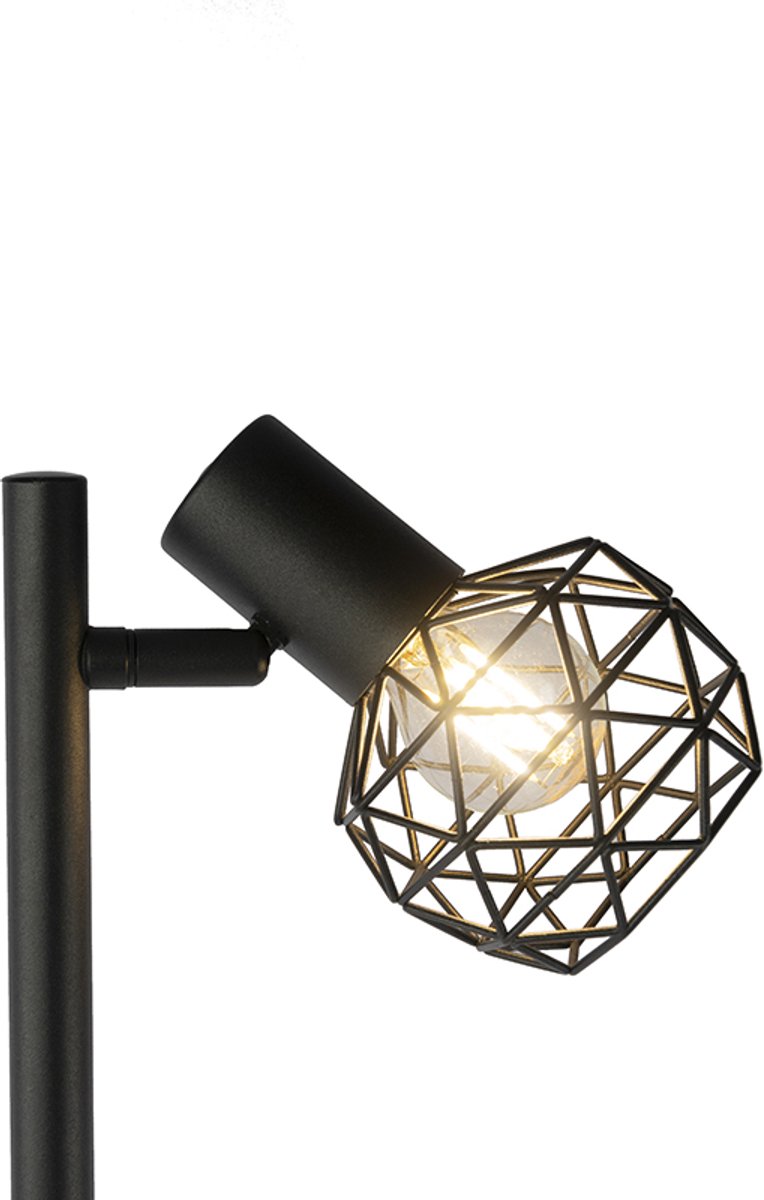 QAZQA mesh - Moderne Vloerlamp | Staande Lamp - 3 lichts - H 150 cm - Zwart - Woonkamer | Slaapkamer | Keuken thumbnail 3