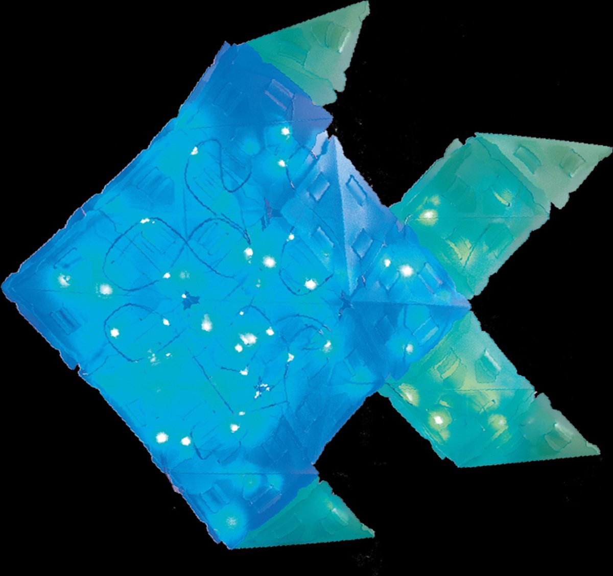 Creatto Haai - Bouwset met LED Verlichting - Bouw 4 Lichtgevende Zeedieren - Haai, Octopus, Meeuw en Vis - 140 Onderdelen - Creatief Bouwspeelgoed - Vanaf 9 Jaar — afbeelding 8