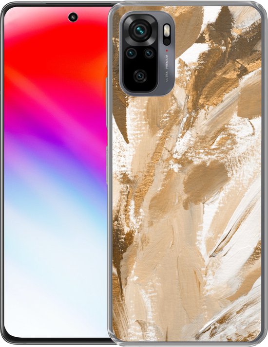 Coque Xiaomi Redmi Note 10 Pro - Peinture - Or - Beige - Coque de téléphone en Siliconen