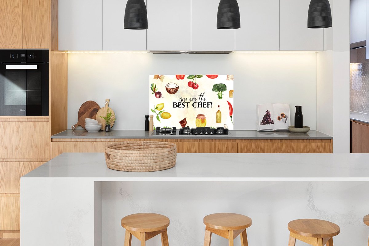 KitchenYeah Spatscherm 100x65 cm - You are the best chef thumbnail 4