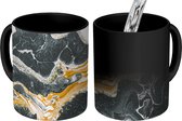 Magische Mok - Foto op Warmte Mok - Marmer - Zwart - Wit - 350 ML - Uitdeelcadeautjes
