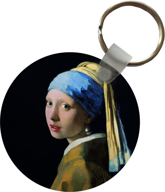 Sleutelhanger Meisje Met De Parel Johannes Vermeer Plastic Rond 