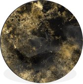 Cercle mural - Cercle mural - Abstrait - Goud - Zwart - Aluminium - Dibond - ⌀ 140 cm - Intérieur et extérieur
