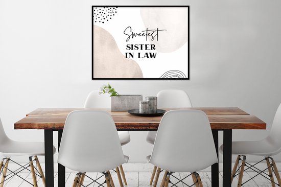 Cadre photo avec affiche - Proverbes - Belle-soeur - Amour - Belle-soeur - 80x60 cm - Cadre pour affiche