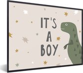 Fotolijst incl. Poster - Spreuken - Jongen - It's a boy - Quotes - Kids - Kinderen - 80x60 cm - Posterlijst