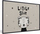 Fotolijst incl. Poster - Little star - Kinderen - Quotes - Spreuken - Kids - Baby - Kindje - 30x20 cm - Posterlijst