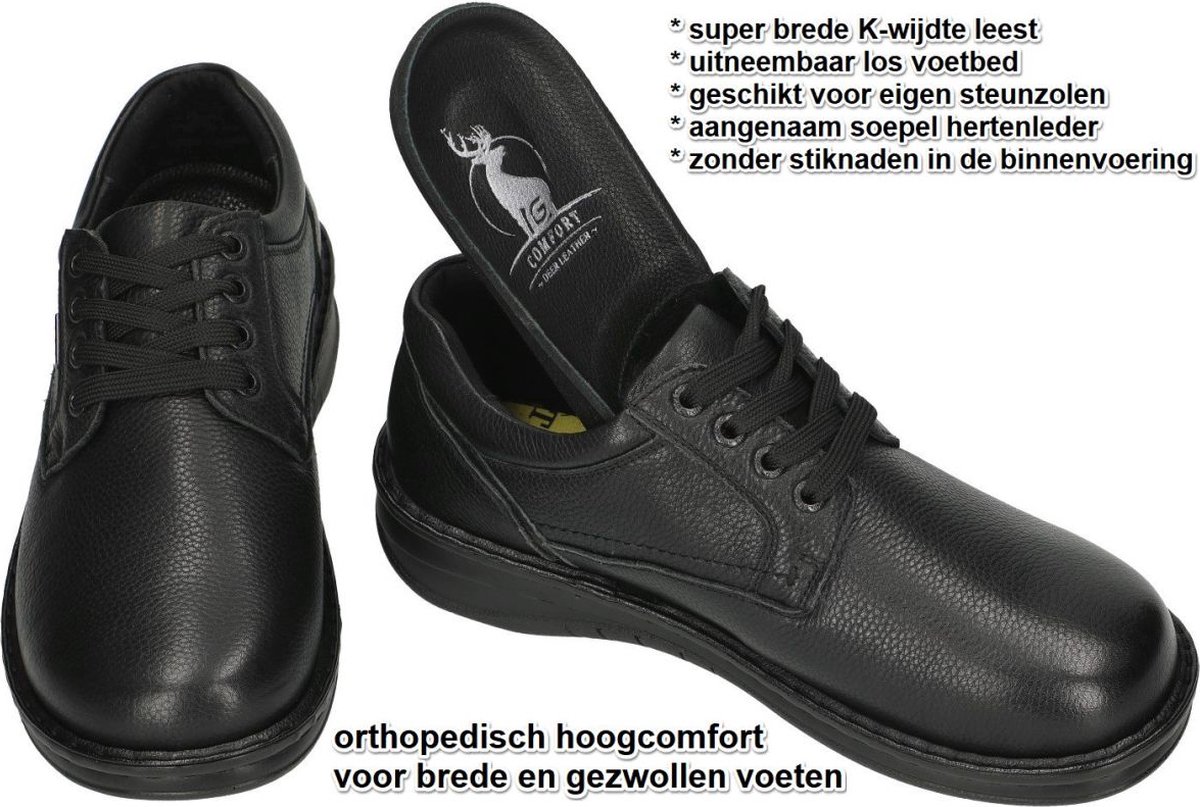 G-comfort -Heren - zwart - geklede lage schoenen - maat 44