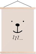 Posterhanger incl. Poster 120x160 cm - Schoolplaat - Quotes - Kinderen - Zzz... - Spreuken - Kids - Baby - Textielposter - Blanke latten
