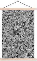 Posterhanger incl. Poster 60x90 cm - Schoolplaat - Graniet - Zwart - Kristal - Grijs - Textielposter - Blanke latten