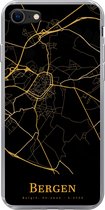 Geschikt voor iPhone SE 2020 hoesje - Bergen - Kaart - Goud - Siliconen Telefoonhoesje